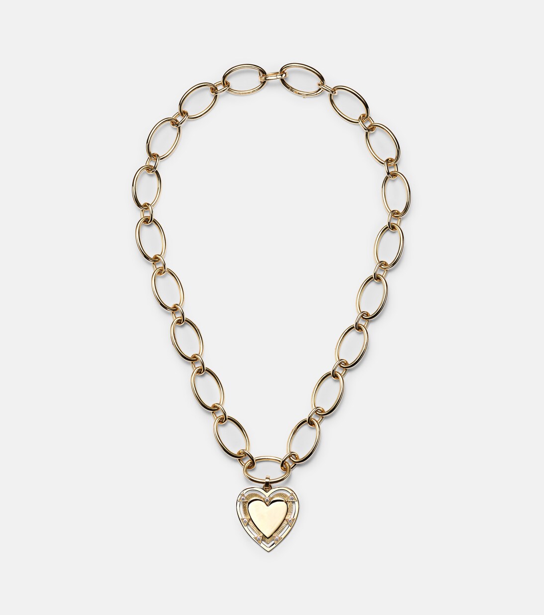 Collier Love Heart Token en or 18 ct et diamants | FoundRae