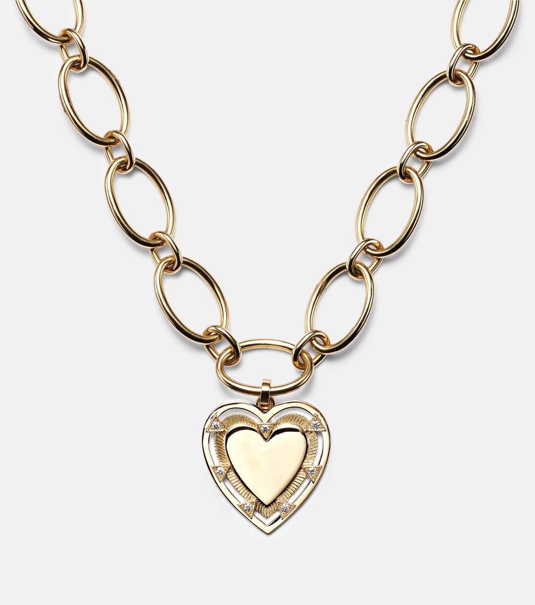 Collier Love Heart Token en or 18 ct et diamants | FoundRae