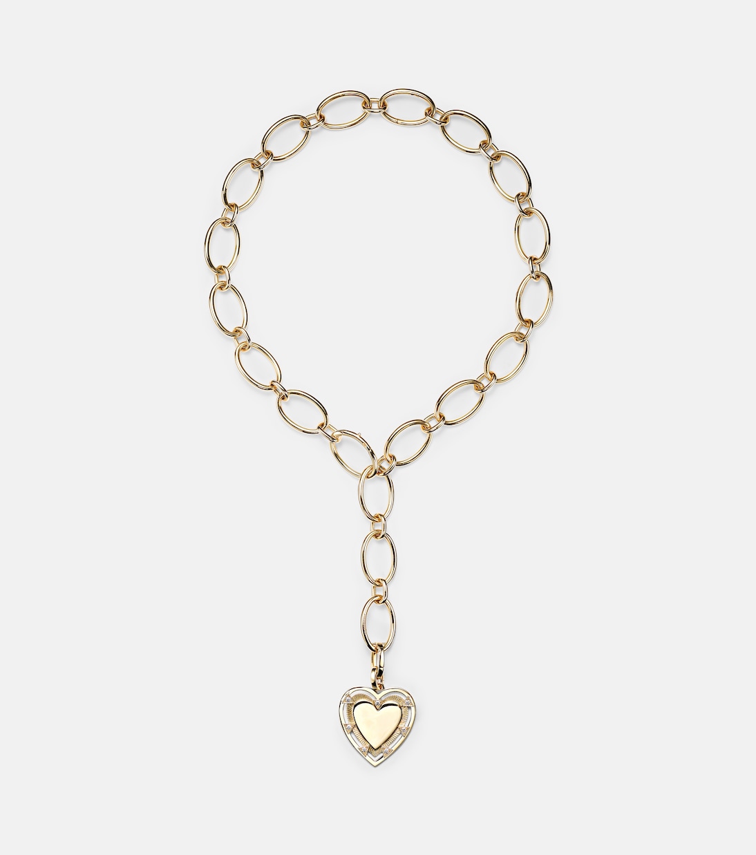 Collier Love Heart Token en or 18 ct et diamants | FoundRae