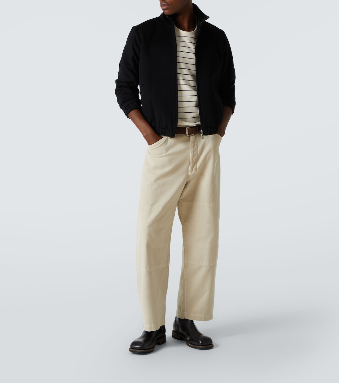 Striped cotton jersey T-shirt | Frame