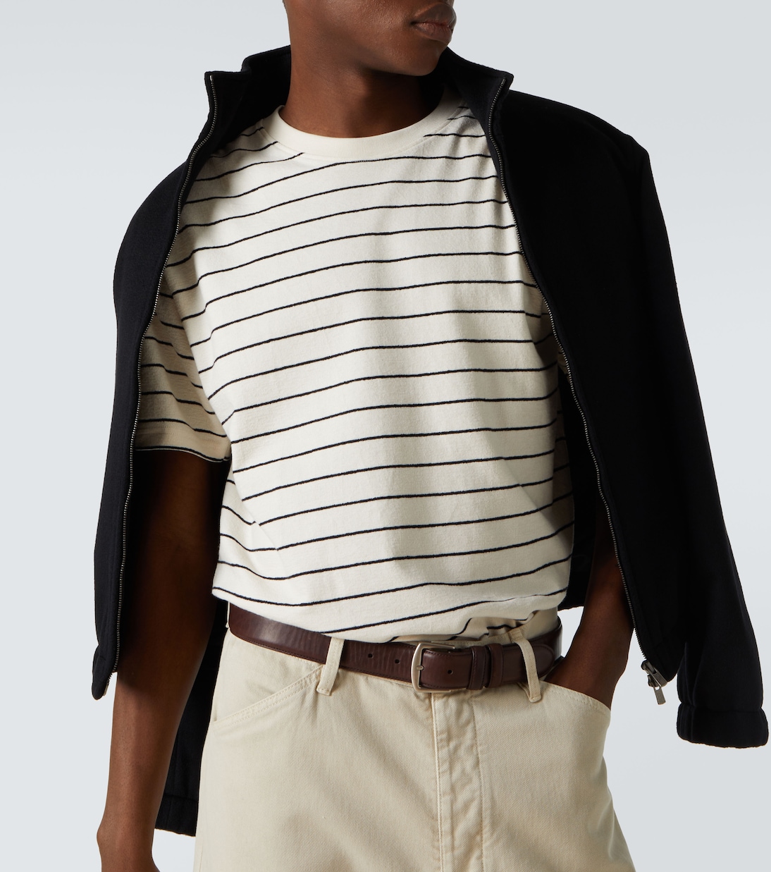 Striped cotton jersey T-shirt | Frame