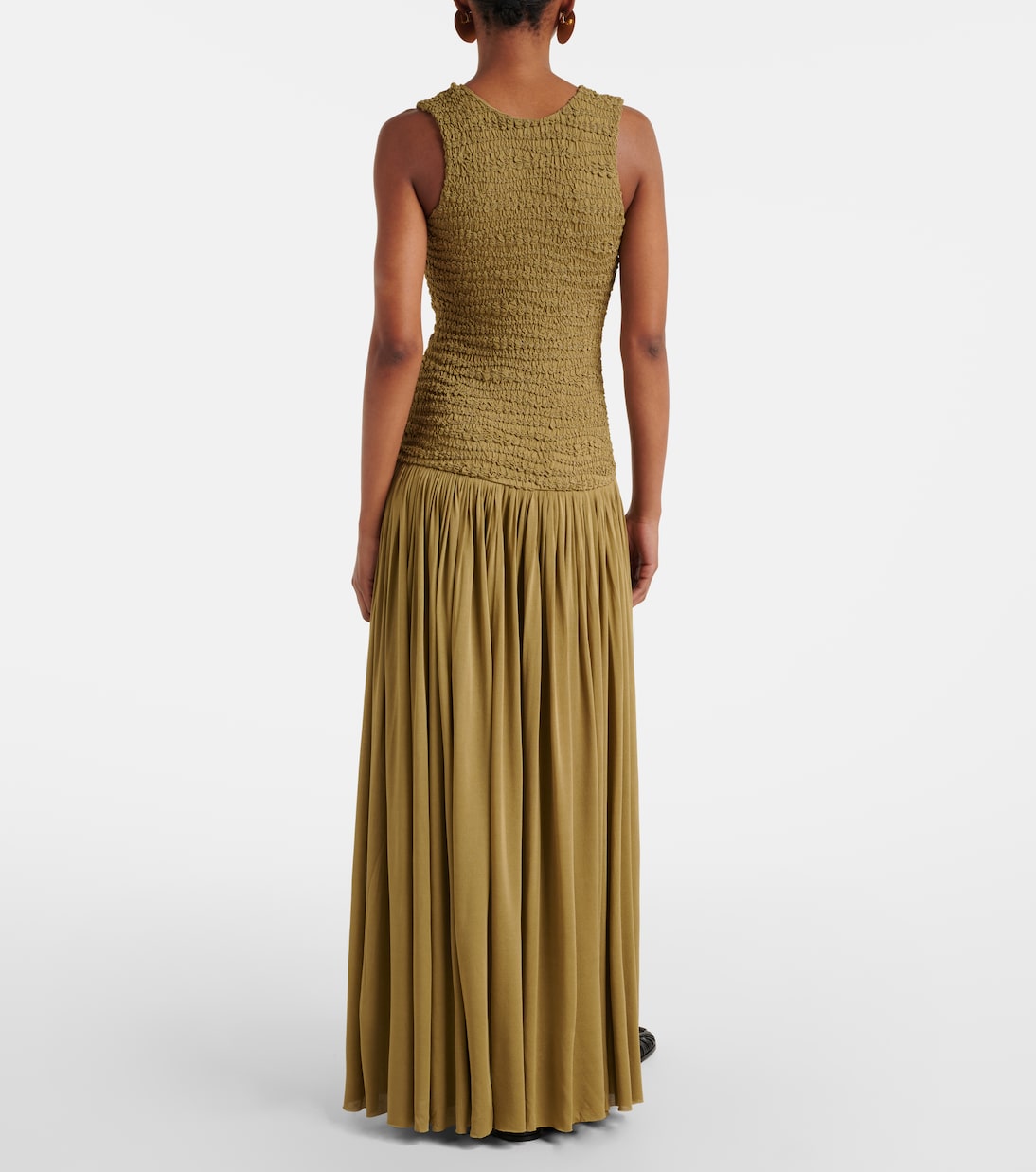 Shirred plissé maxi dress | Jil Sander