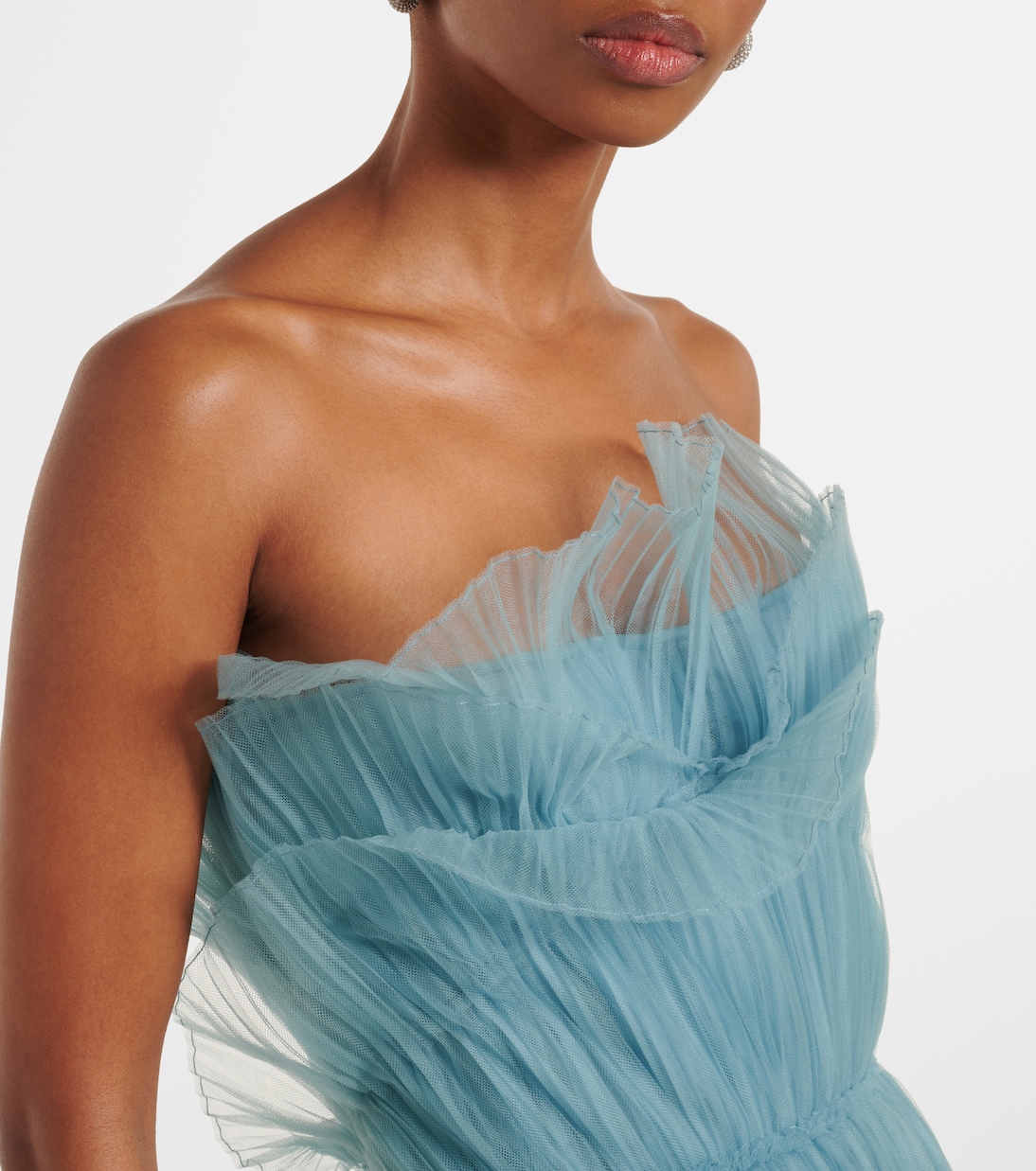 Dorea plissé tulle cocktail dress | Costarellos
