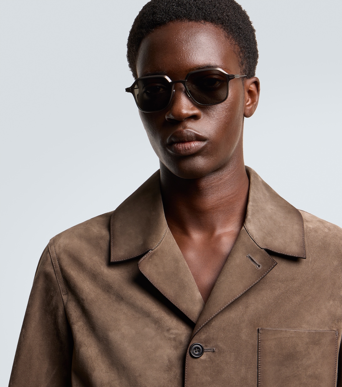 Oversized aluminum square sunglasses | Zegna