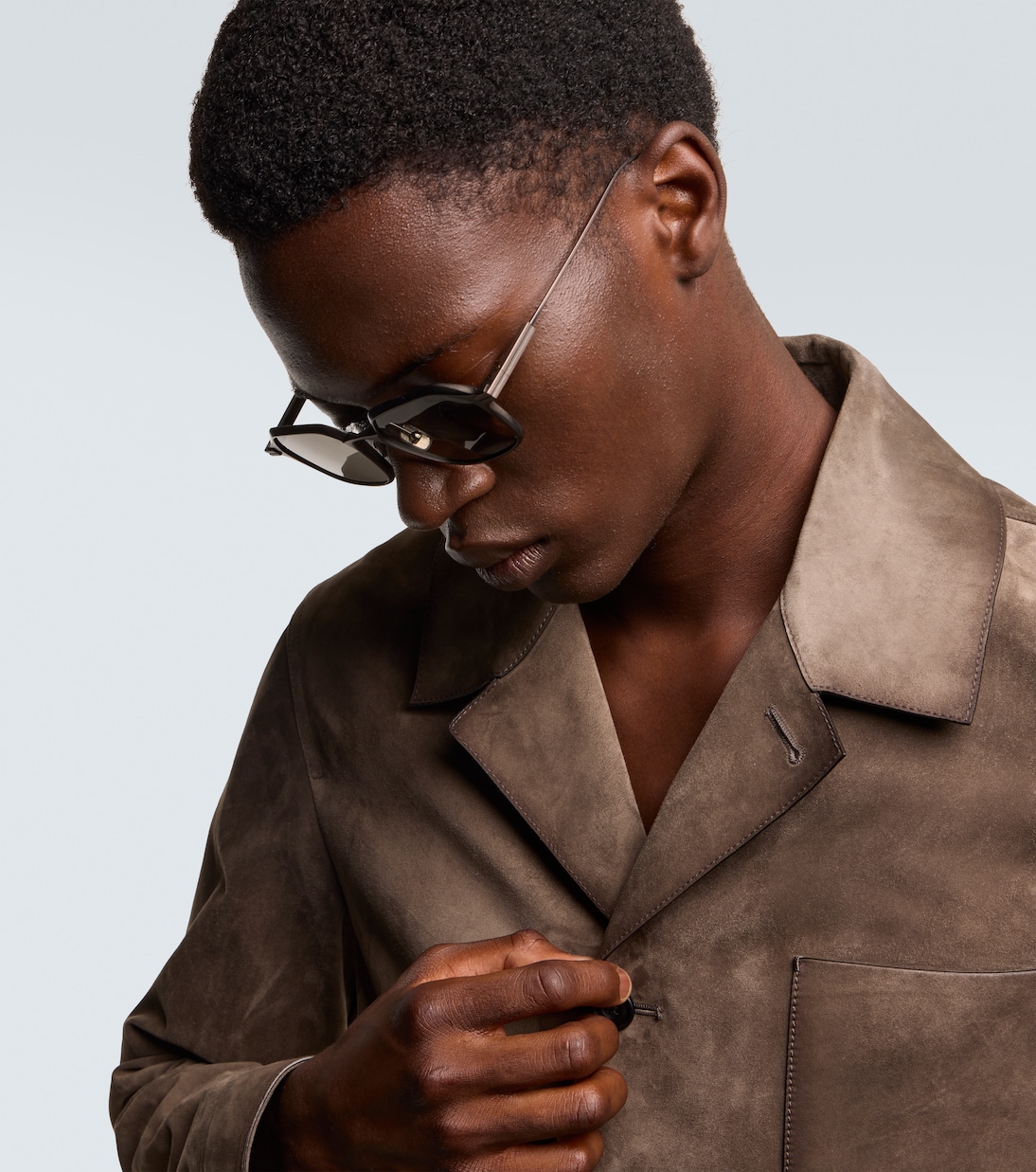 Oversized aluminum square sunglasses | Zegna