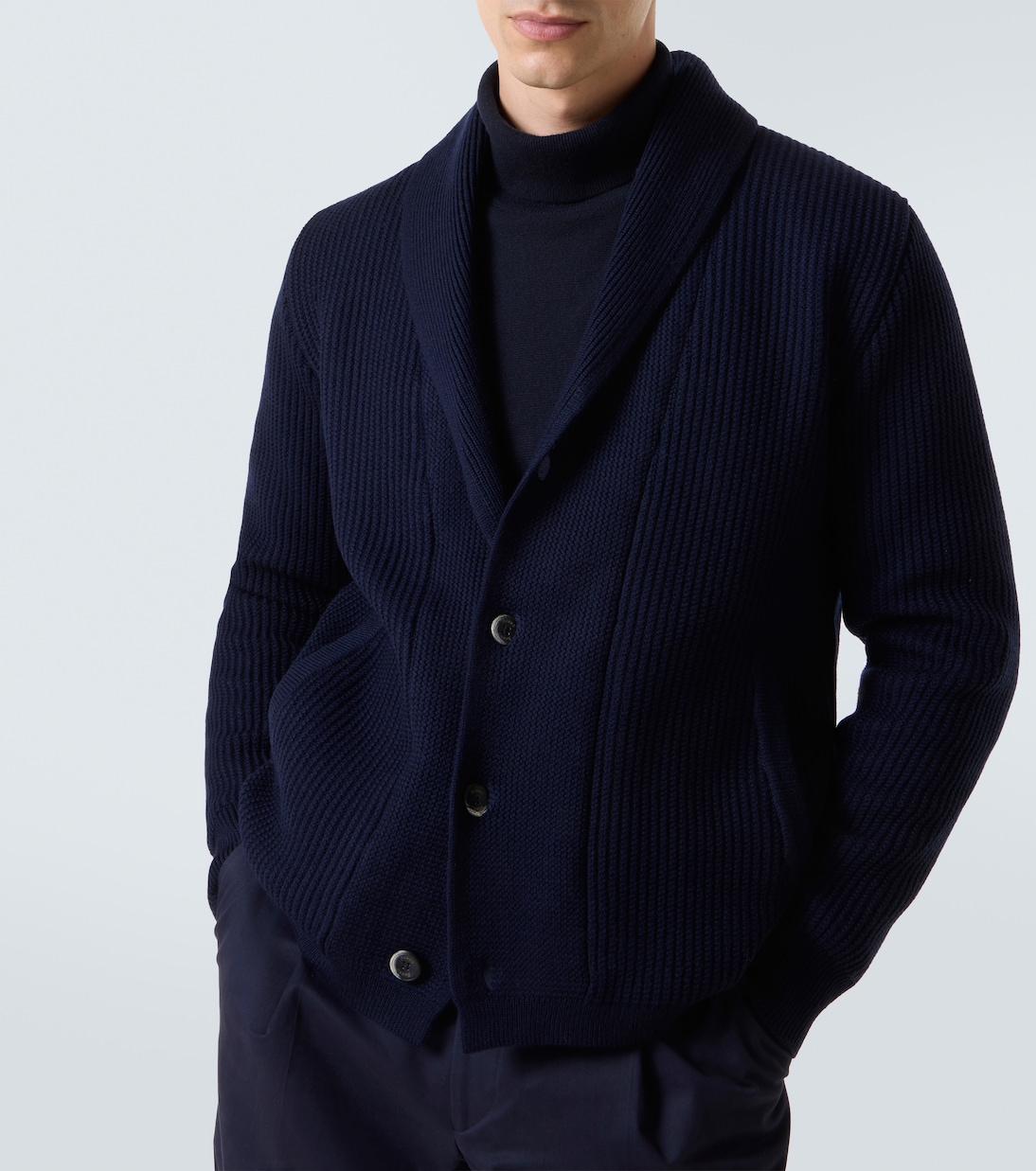 Layered wool and technical cardigan | Herno