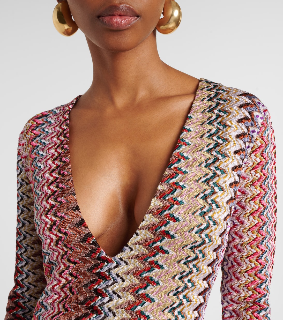 Robe longue Zigzag en lamé | Missoni