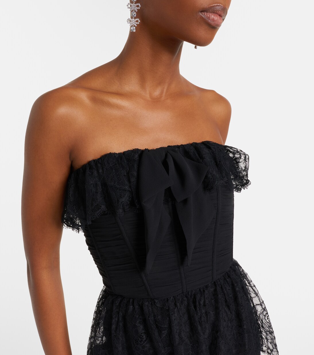 Lace and silk georgette bustier dress | Alessandra Rich