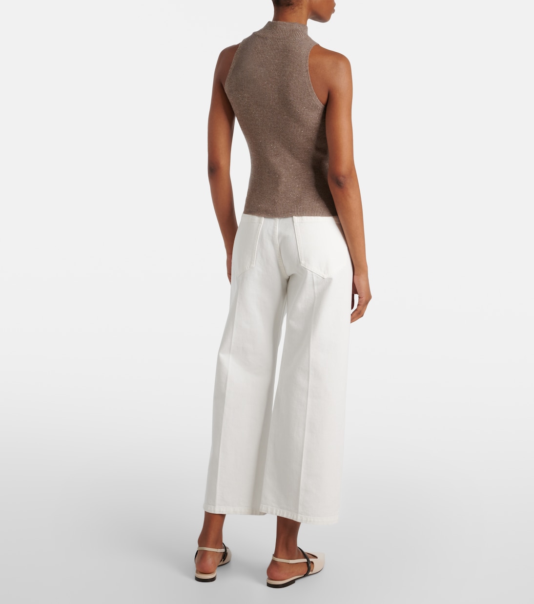 Ribbed-knit turtleneck top | Brunello Cucinelli