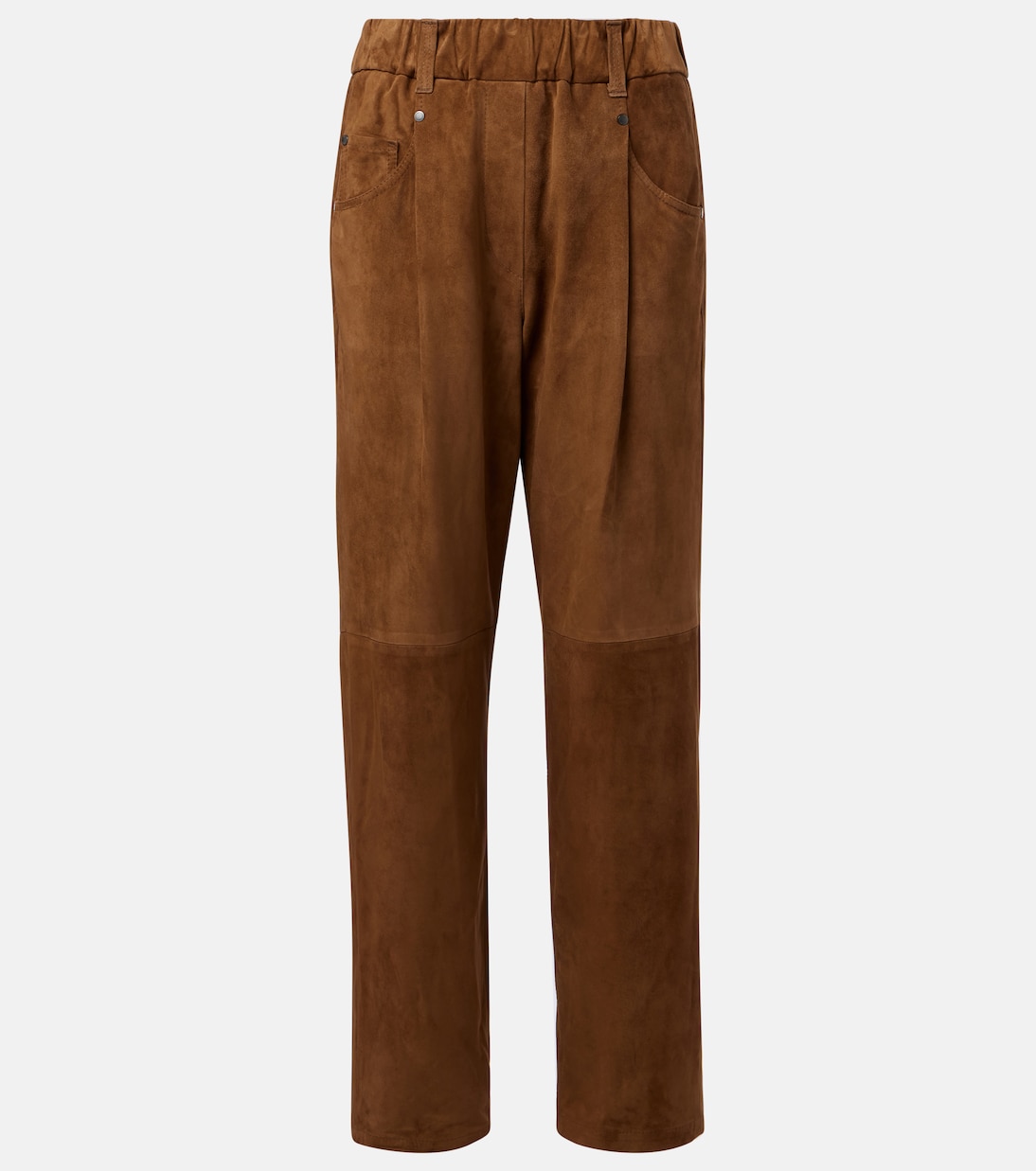 Pantalon droit en daim | Brunello Cucinelli