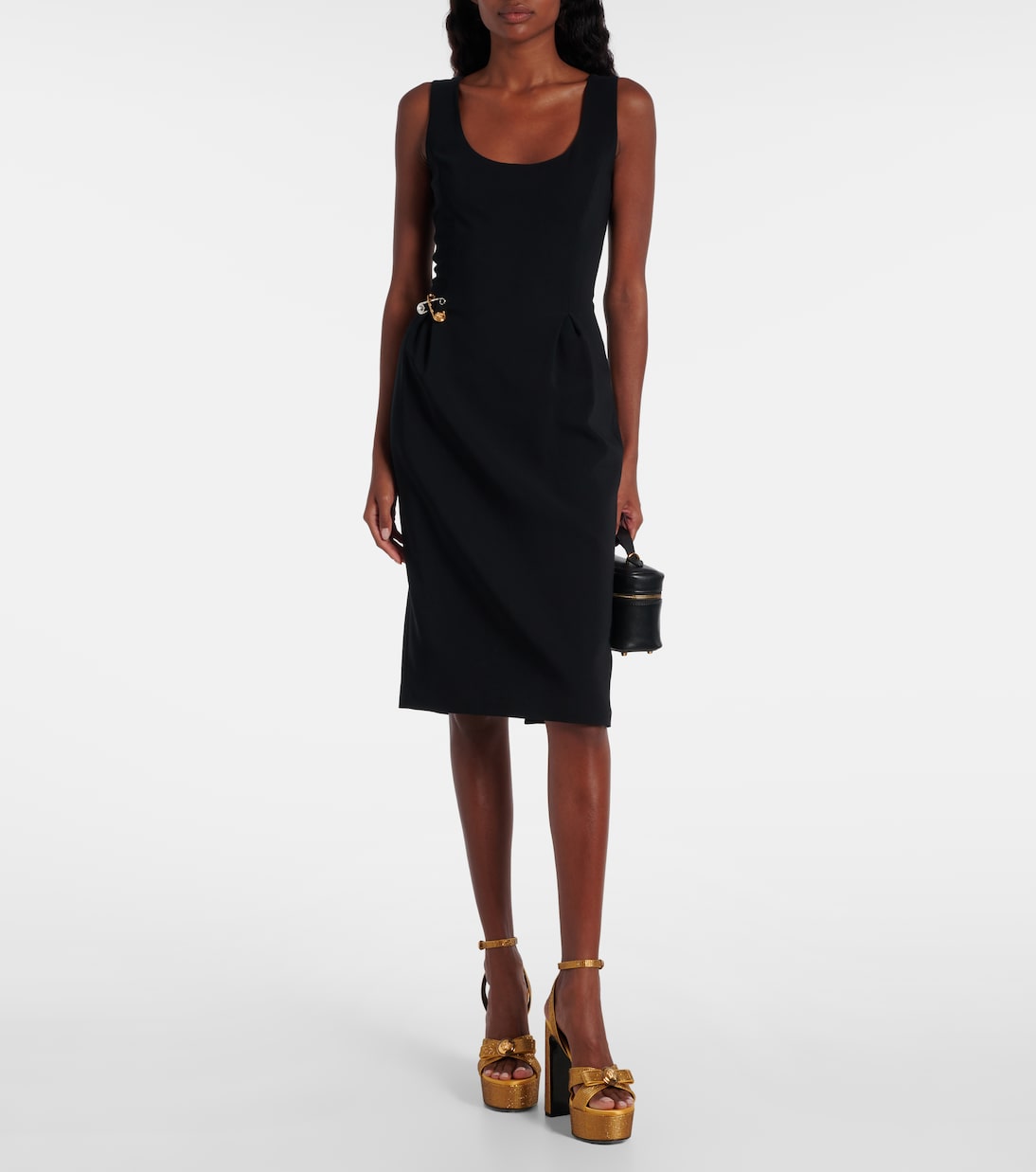 Plateausandalen Gianni Ribbon 140 mit Kristallen | Versace