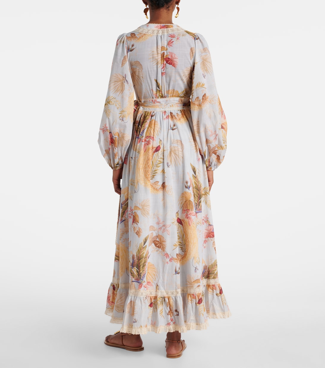 Vestido midi Ascension floral con volantes | Zimmermann
