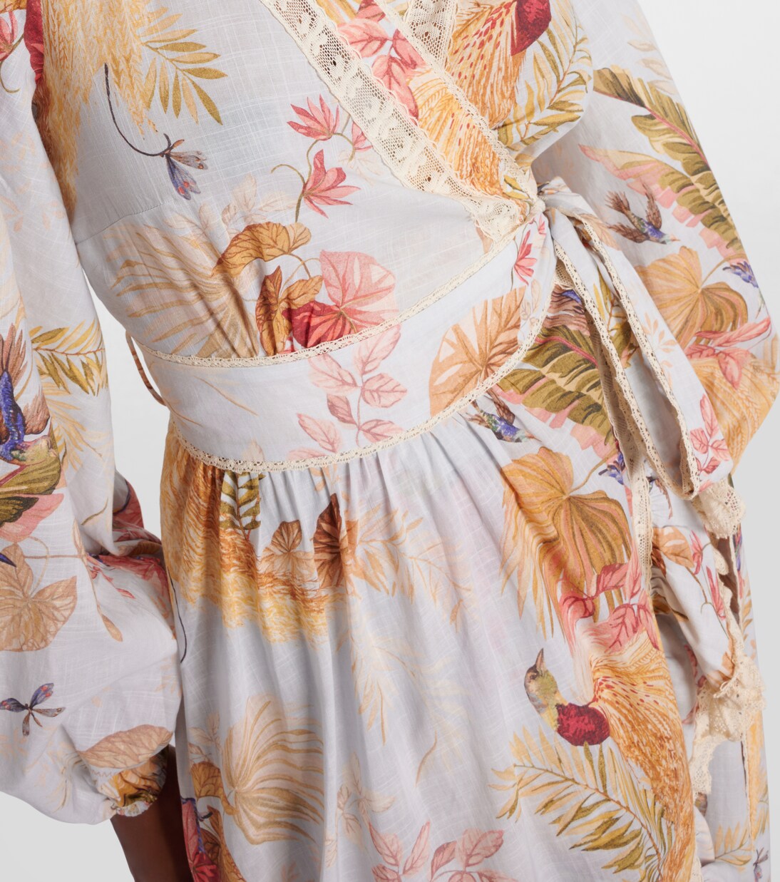 Vestido midi Ascension floral con volantes | Zimmermann