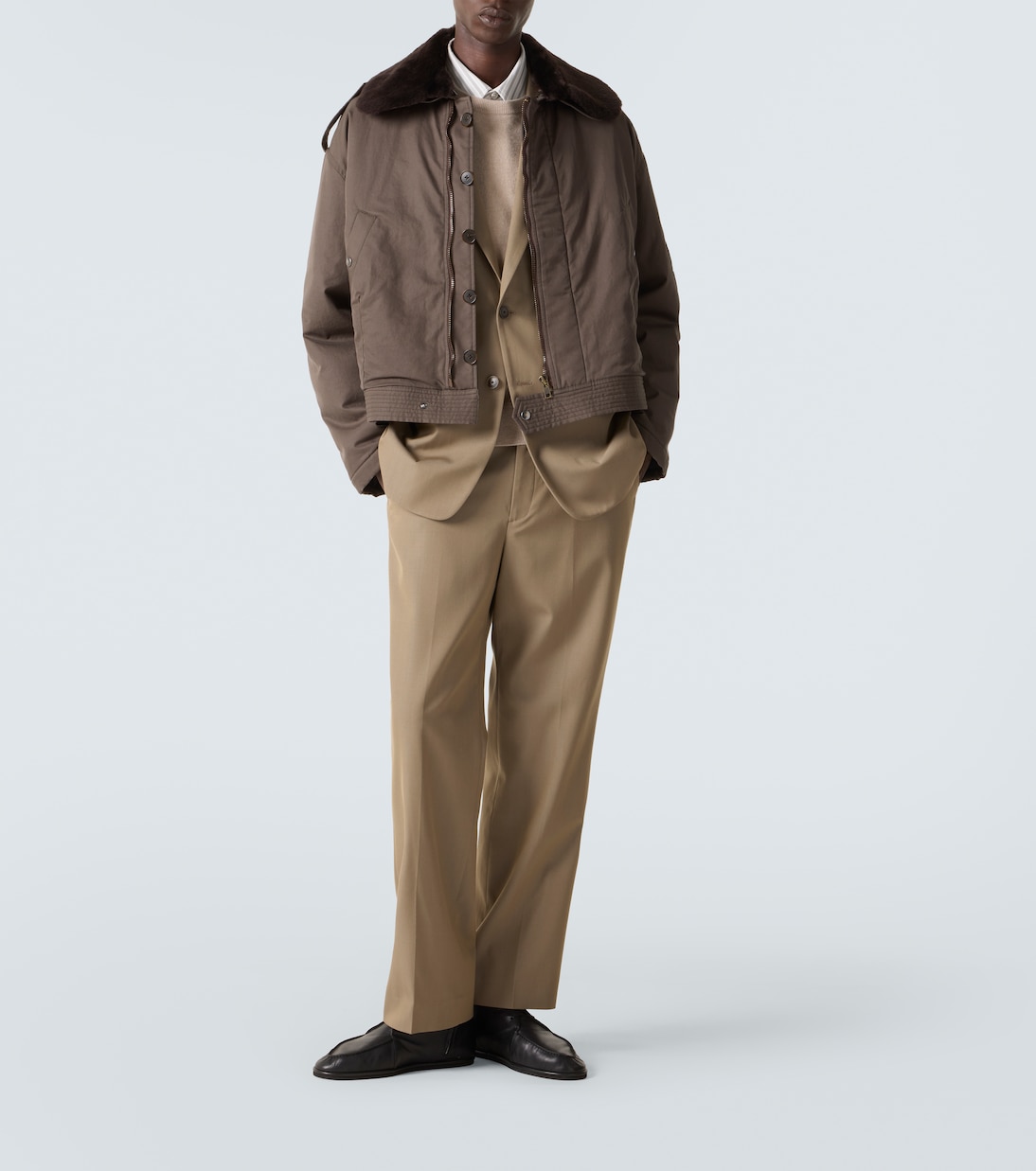 Cotton gabardine blouson jacket | Auralee