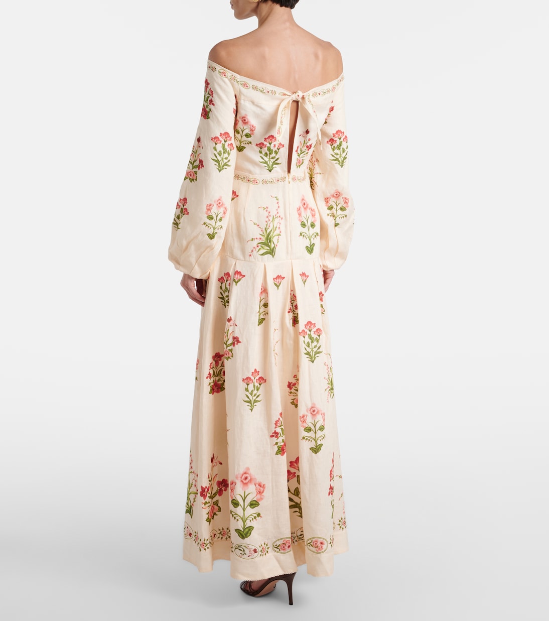 Senlis Canna off-shoulder linen maxi dress | Agua by Agua Bendita