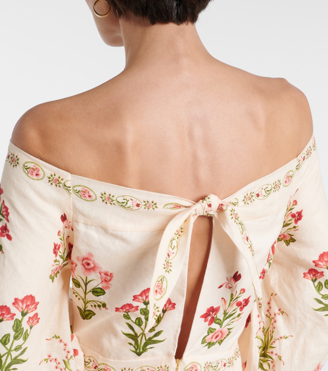 Senlis Canna off-shoulder linen maxi dress | Agua by Agua Bendita