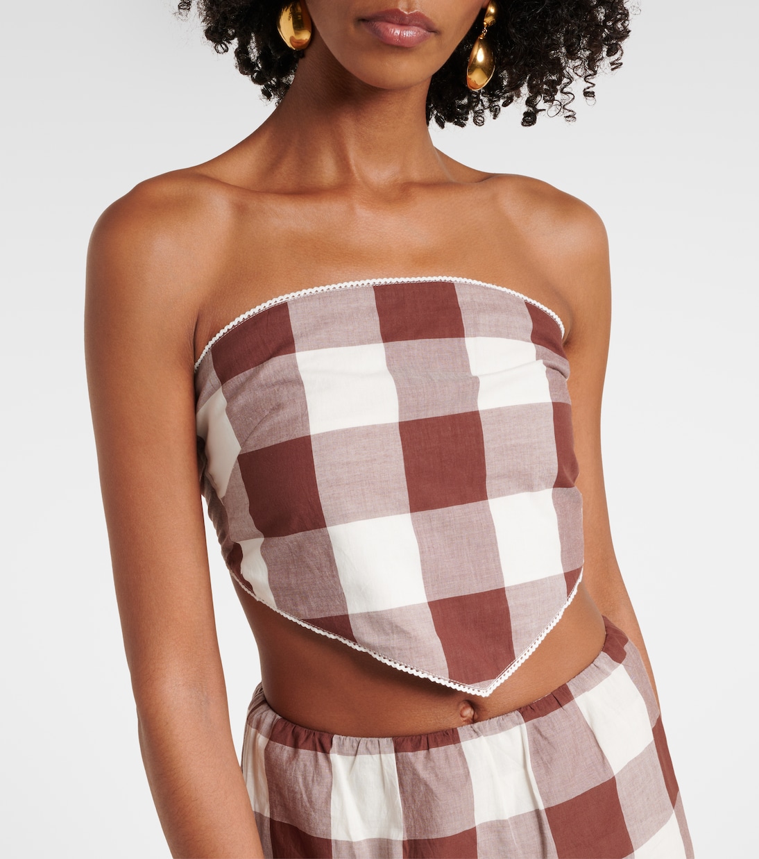 Top cropped Callie in cotone a quadretti | Posse