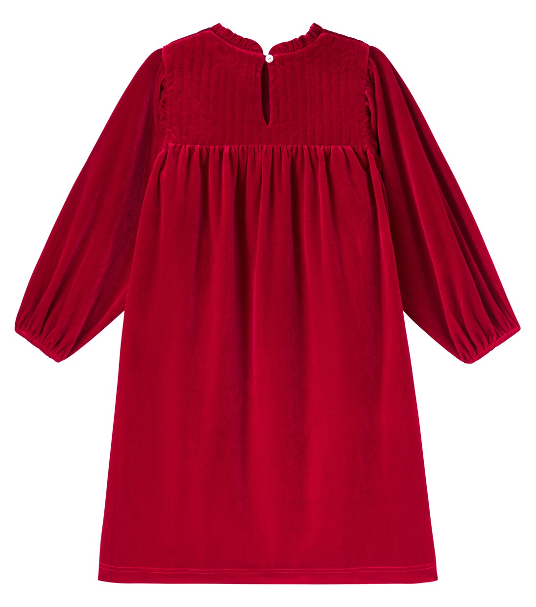 Domitilla embroidered ruffled velvet dress | C'era Una Volta