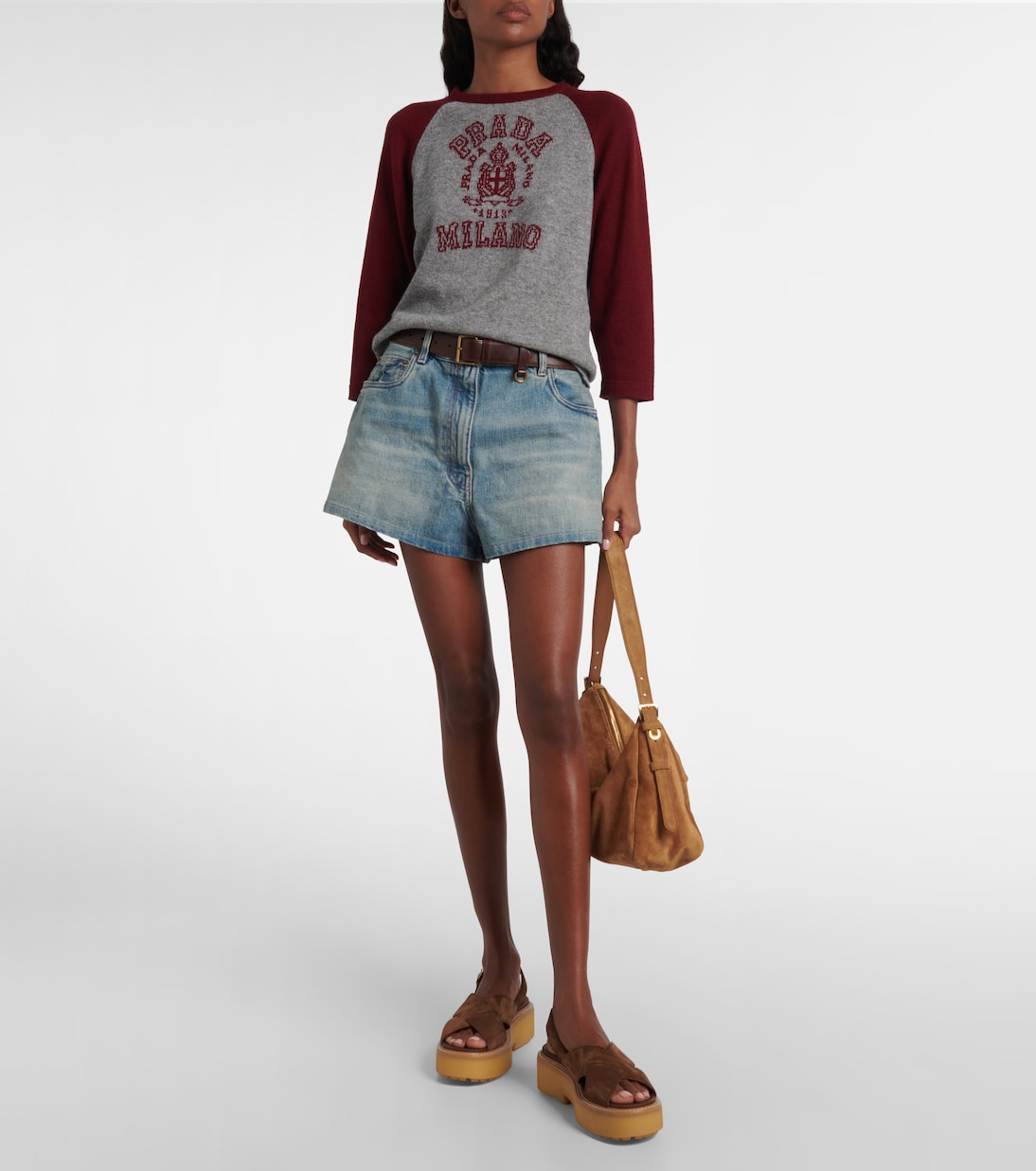 Suede platform sandals | Prada