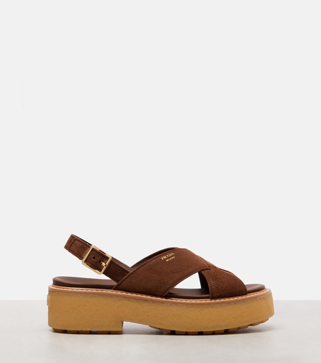 Suede platform sandals | Prada