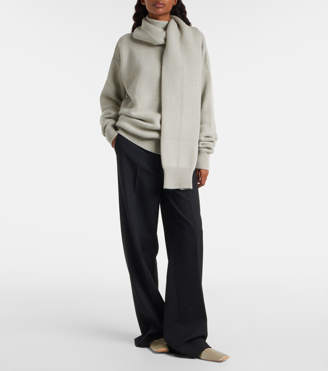 Scarf-detail cashmere sweater | Calvin Klein Collection