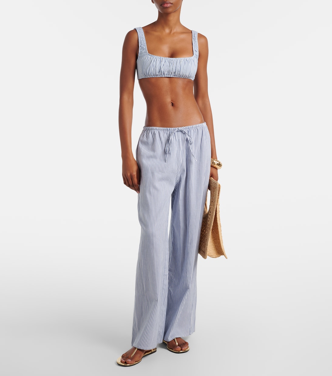 Striped cotton wide-leg pants | Montce
