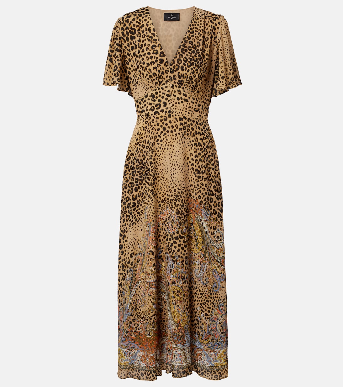 Paisley leopard-print midi dress | Etro