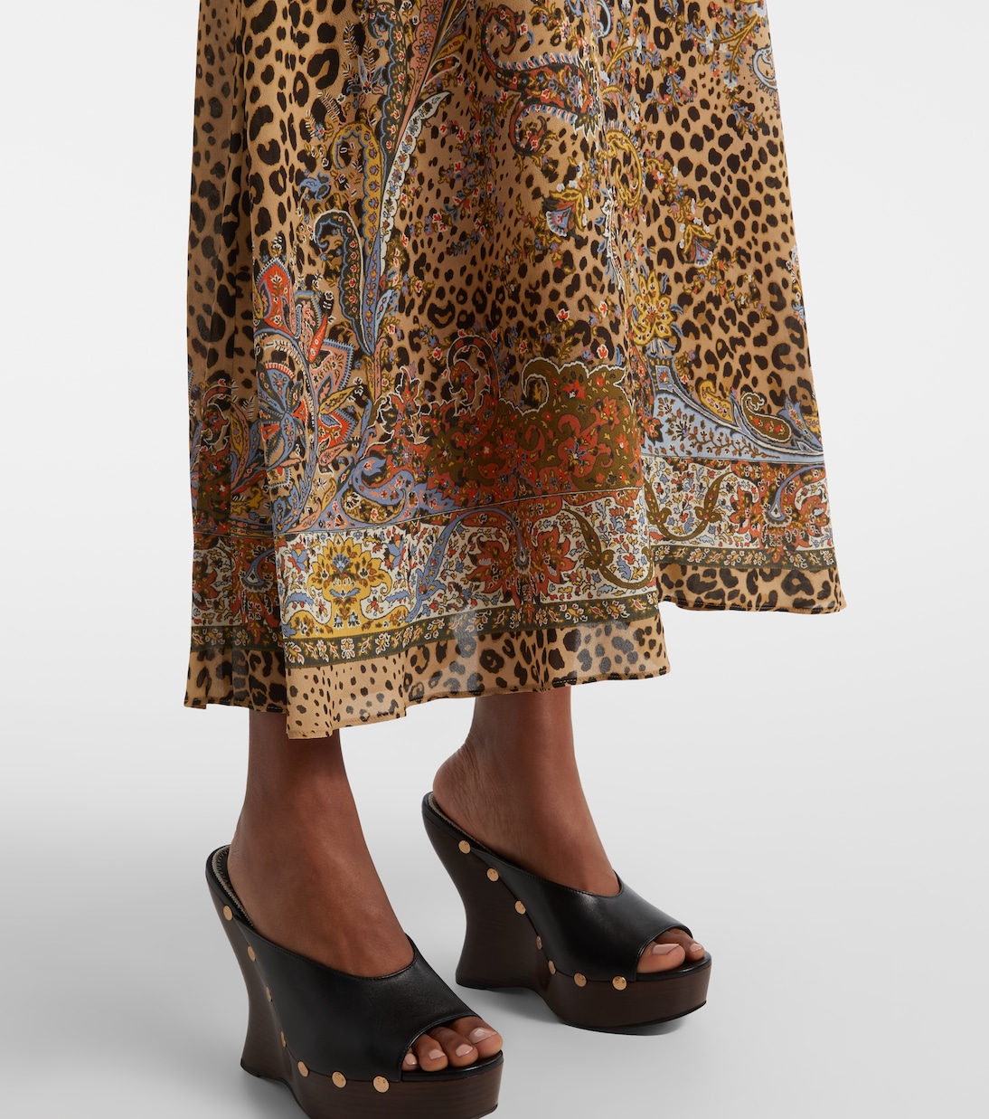 Paisley leopard-print midi dress | Etro