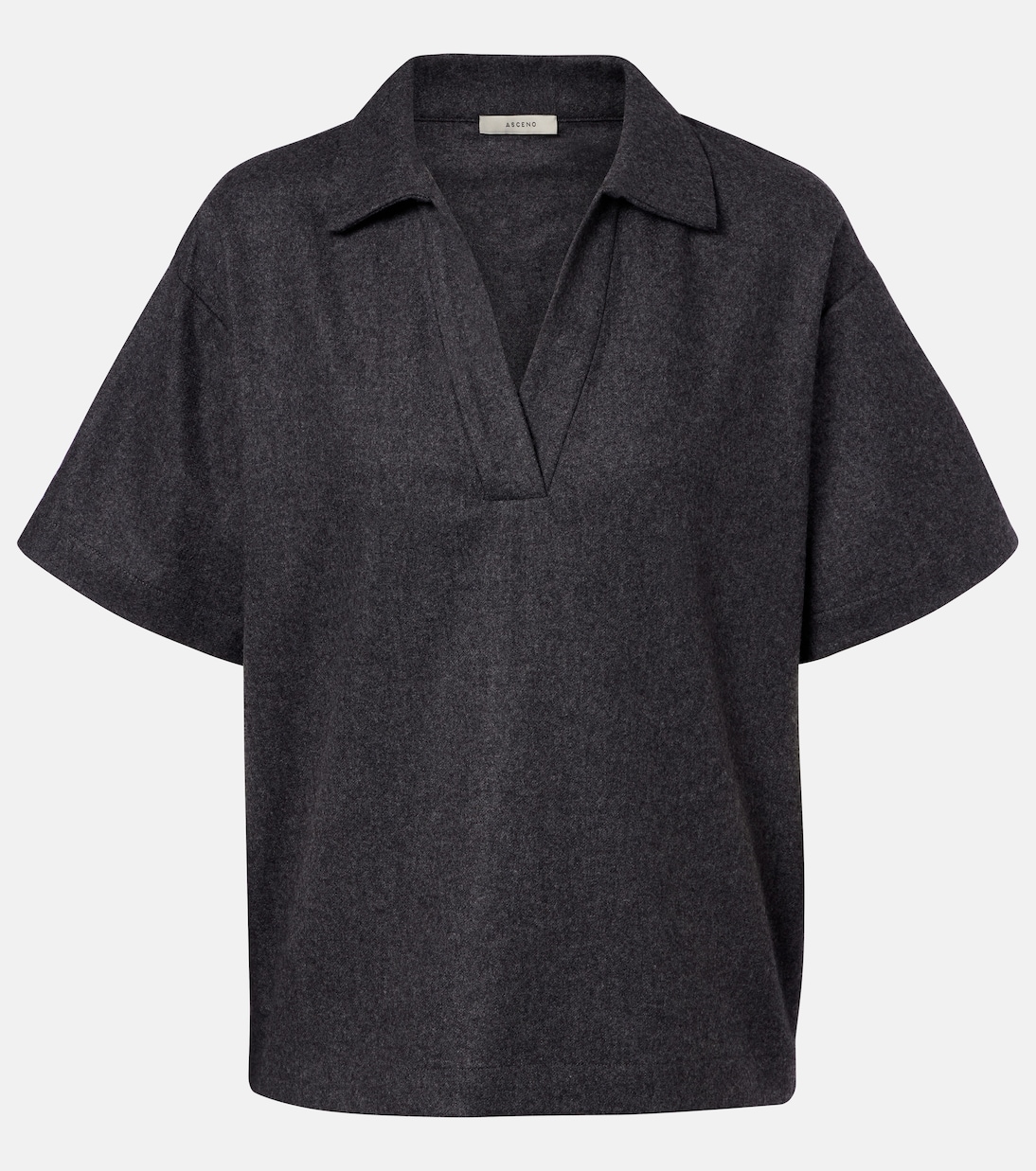 Modena wool and cashmere flannel polo shirt | Asceno