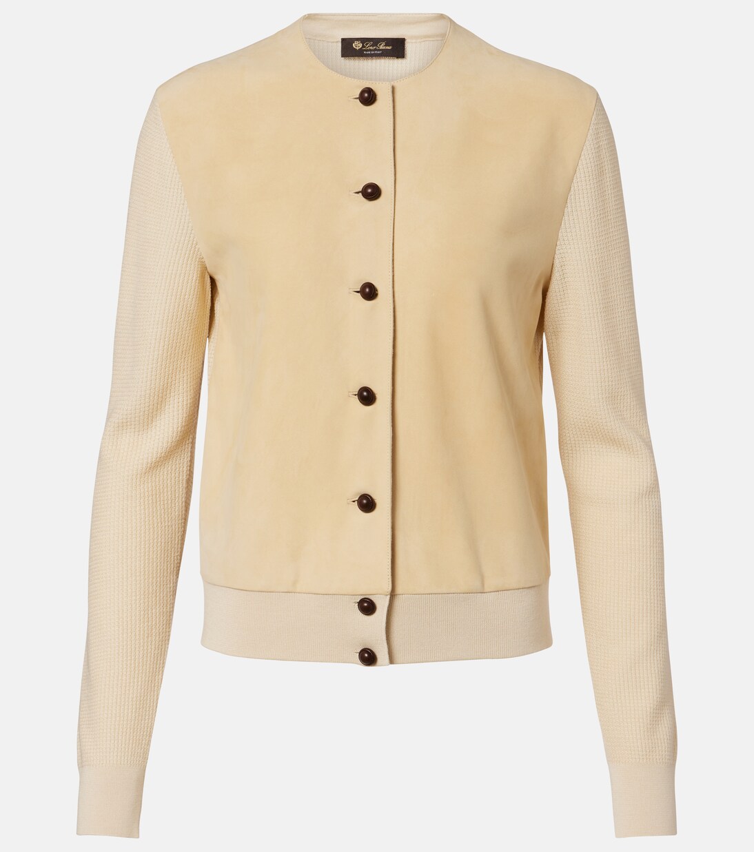 Acacia suede-trimmed cashmere and silk cardigan | Loro Piana