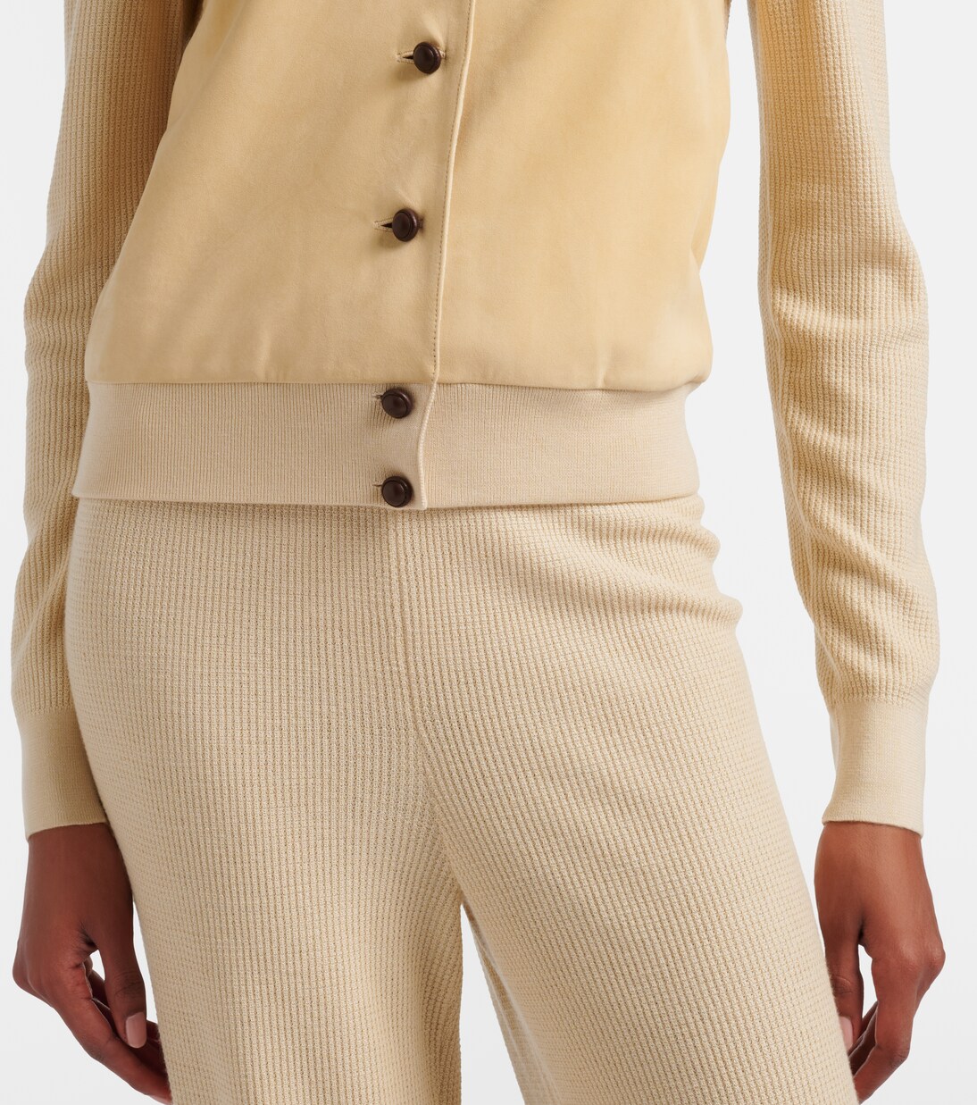 Acacia suede-trimmed cashmere and silk cardigan | Loro Piana