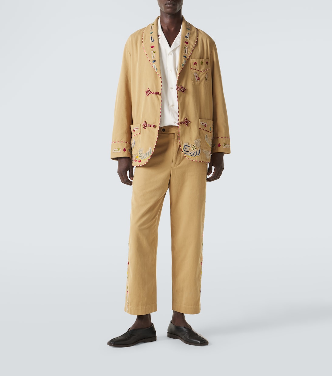 Feather Runner cotton straight pants | Bode