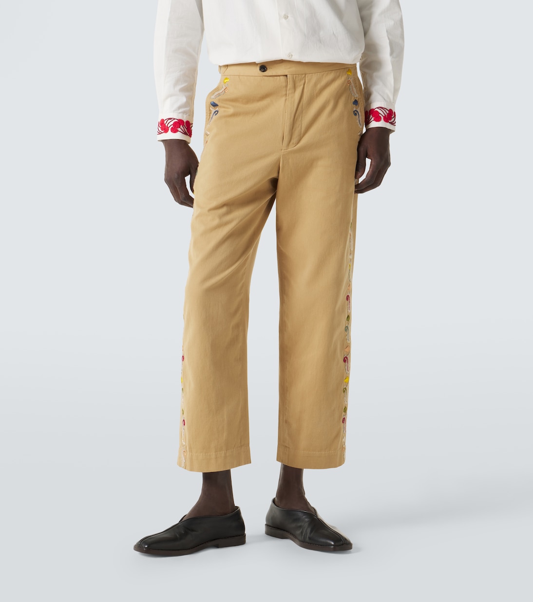 Feather Runner cotton straight pants | Bode