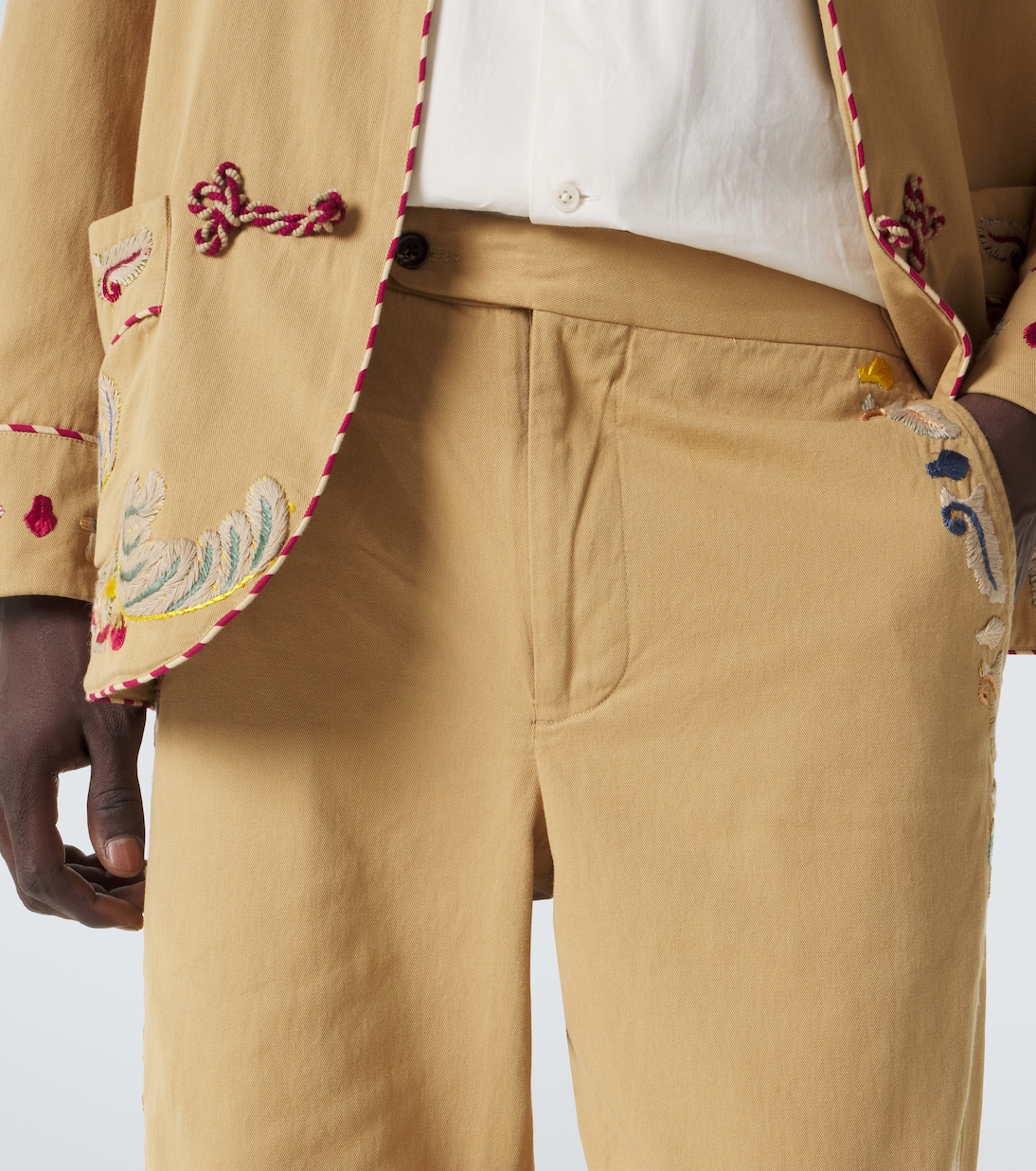 Feather Runner cotton straight pants | Bode