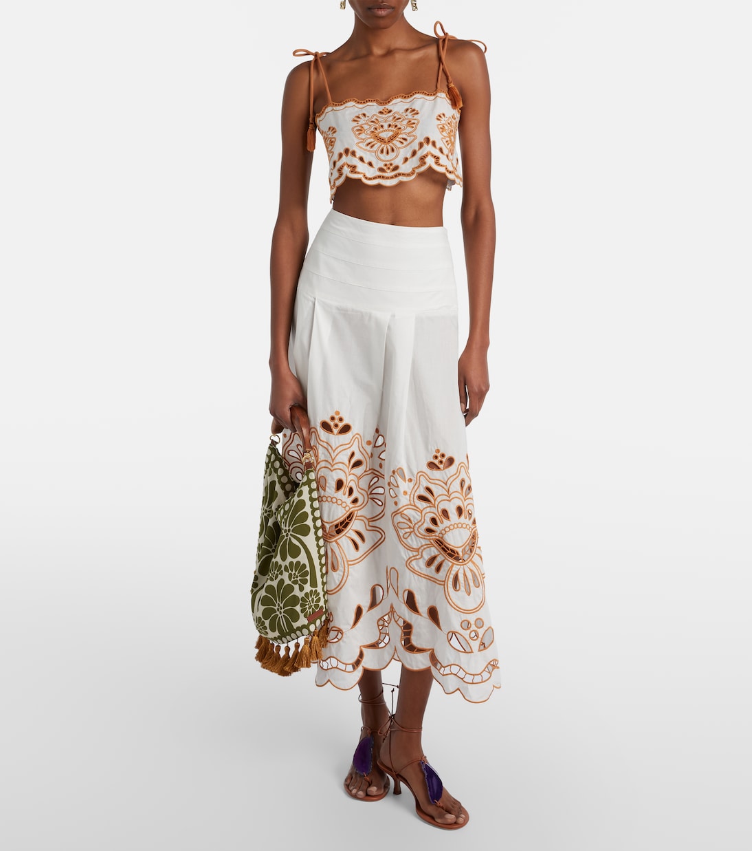 Scarf Small fringed jacquard tote bag | Farm Rio