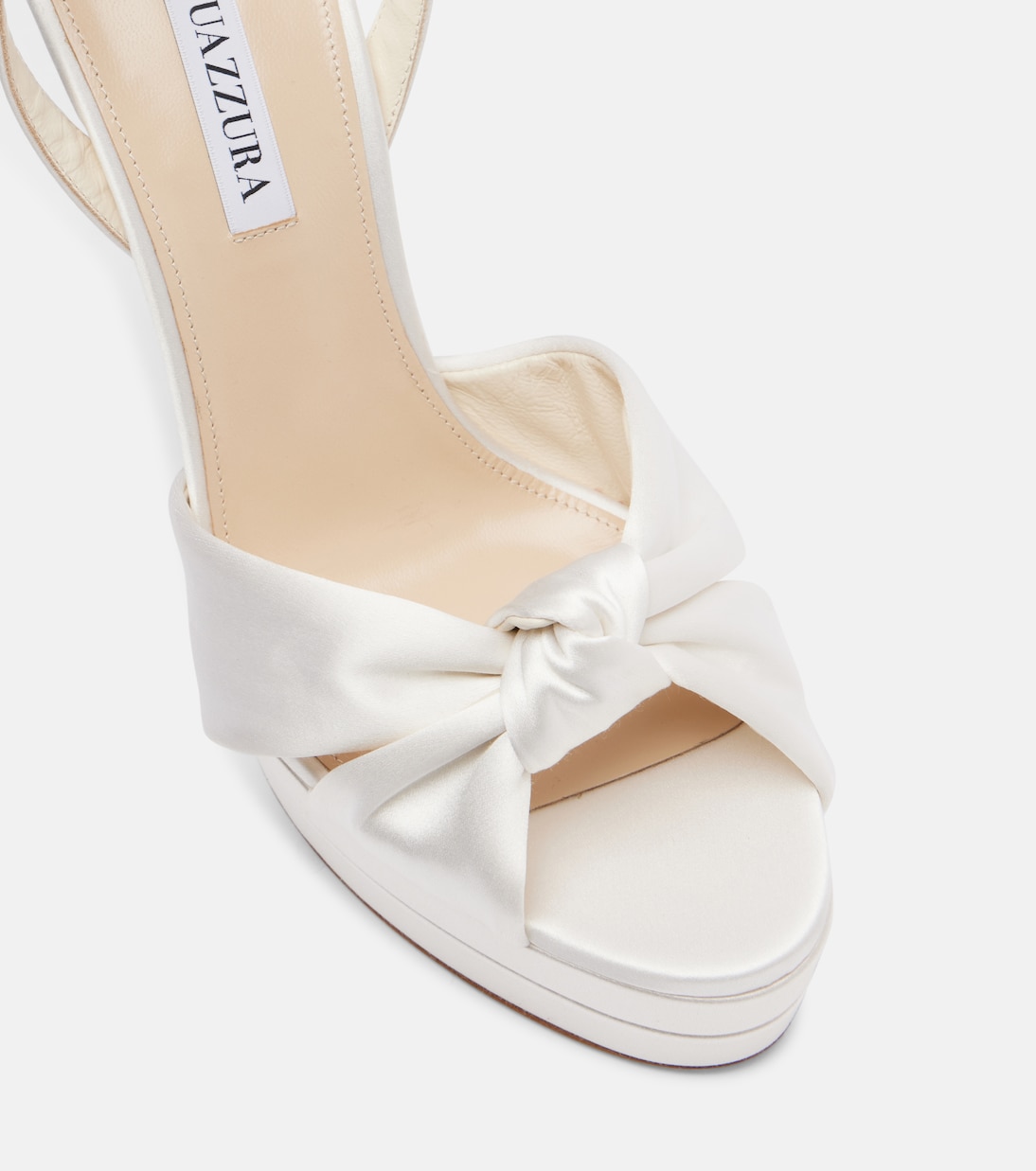 Bridal Plateausandalen Cupid 130 aus Seidensatin | Aquazzura
