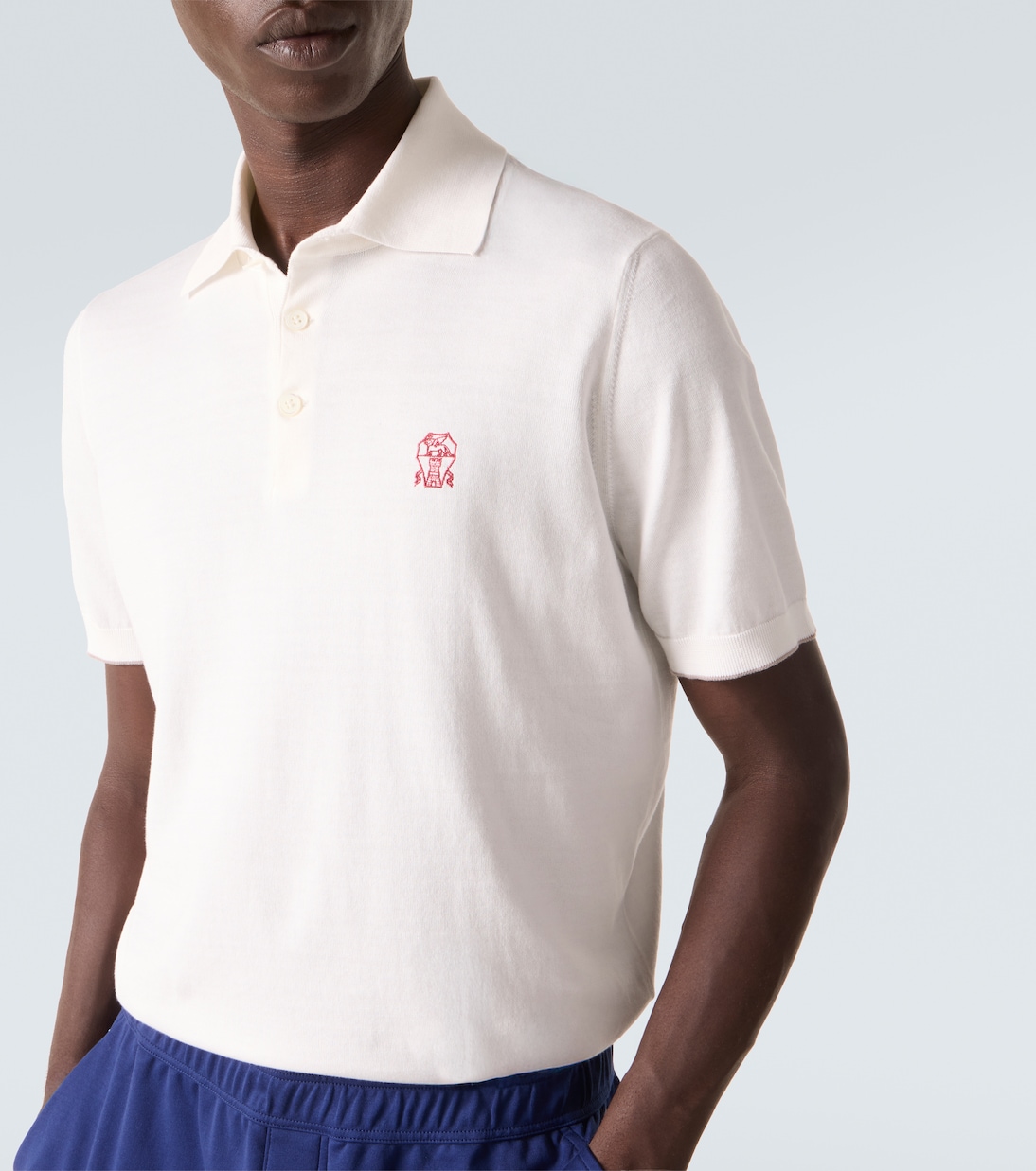 Polo brodé en coton | Brunello Cucinelli
