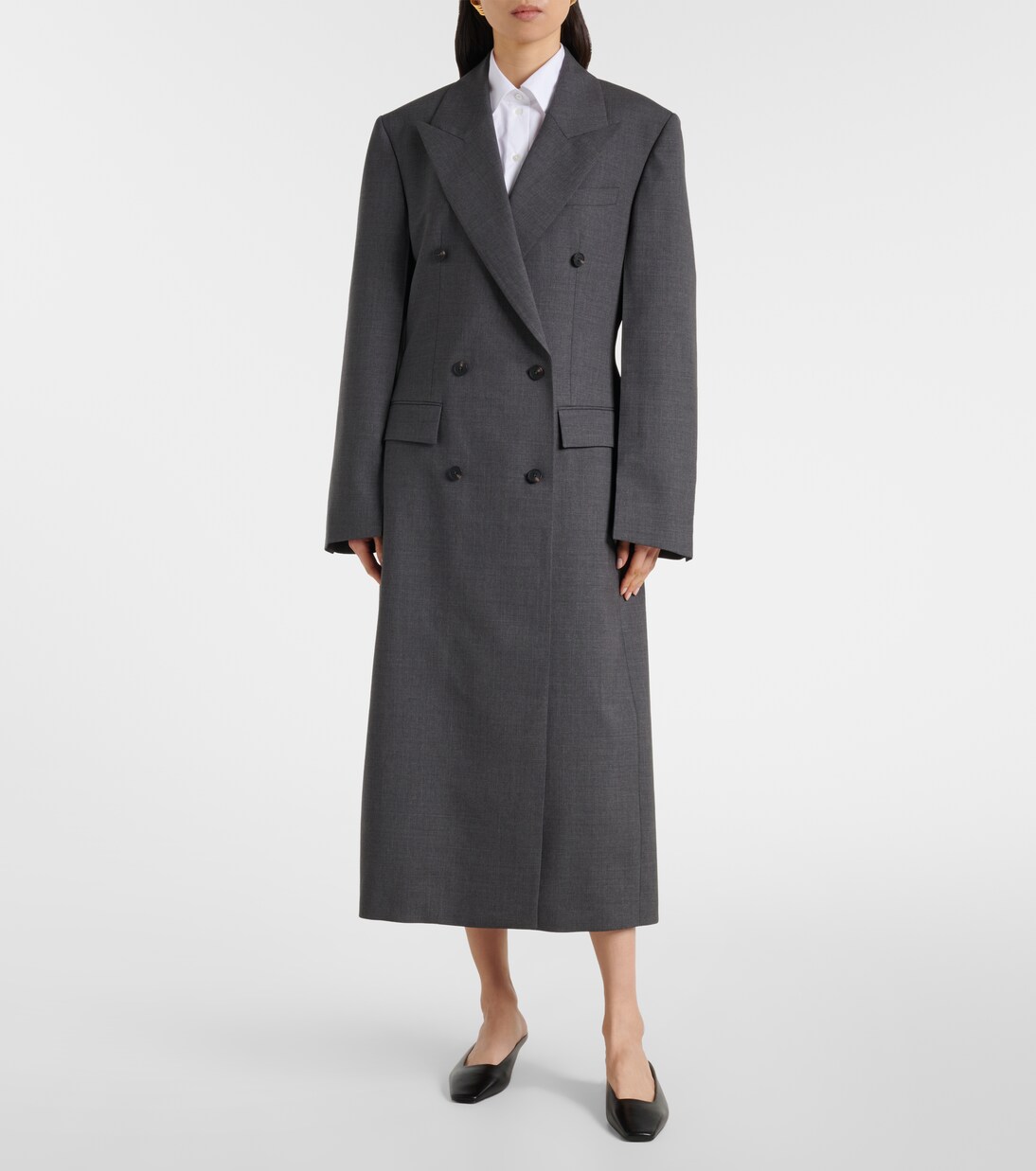 Double-breasted virgin wool coat | Róhe