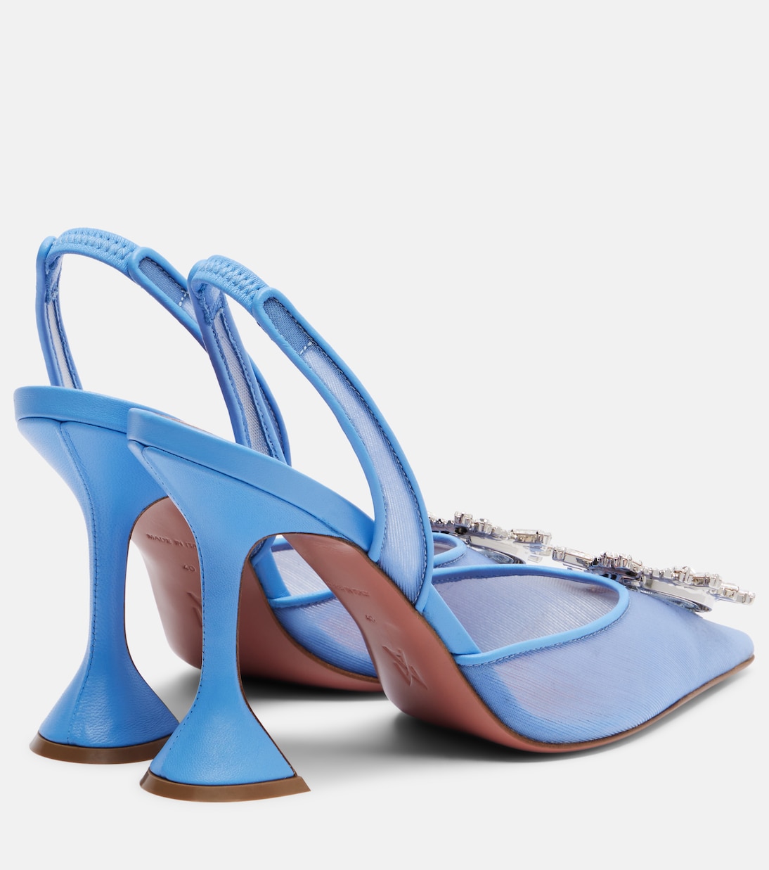 Begum embellished mesh slingback pumps | Amina Muaddi