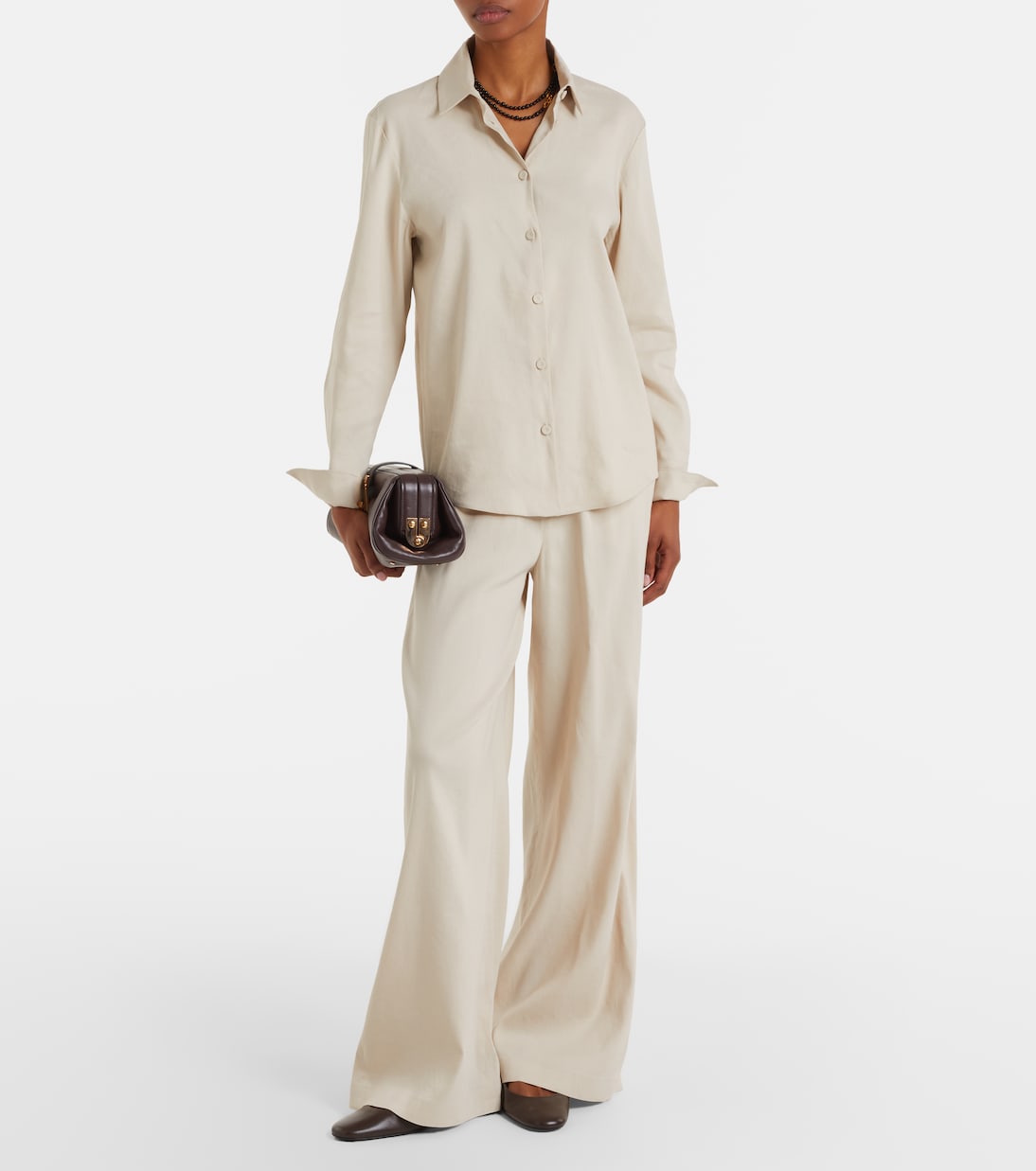 Destino linen-blend wide-leg silhouette | Max Mara