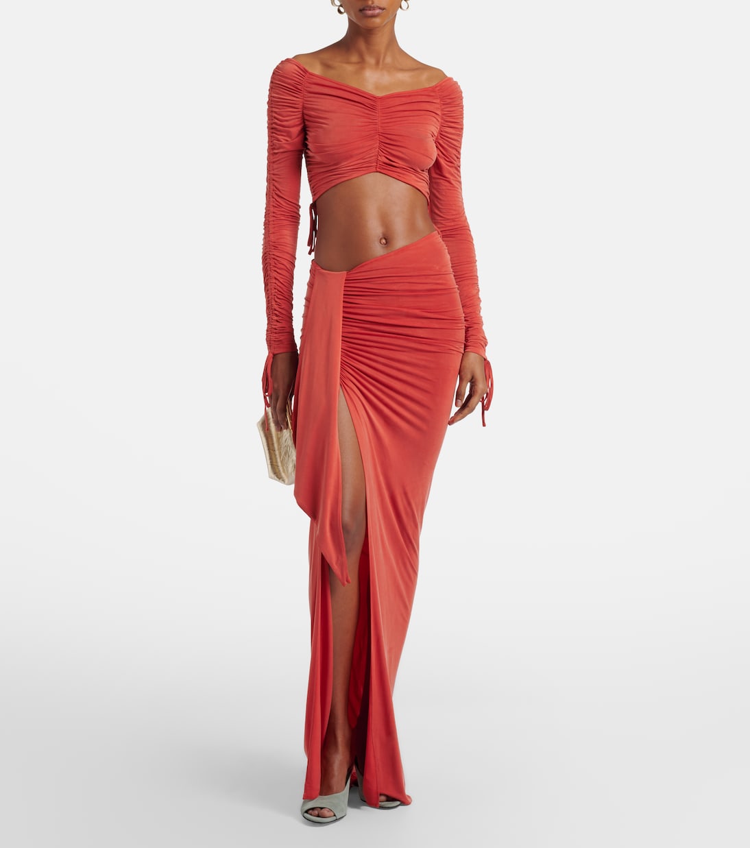 垂褶针织加长半身裙 | Balmain