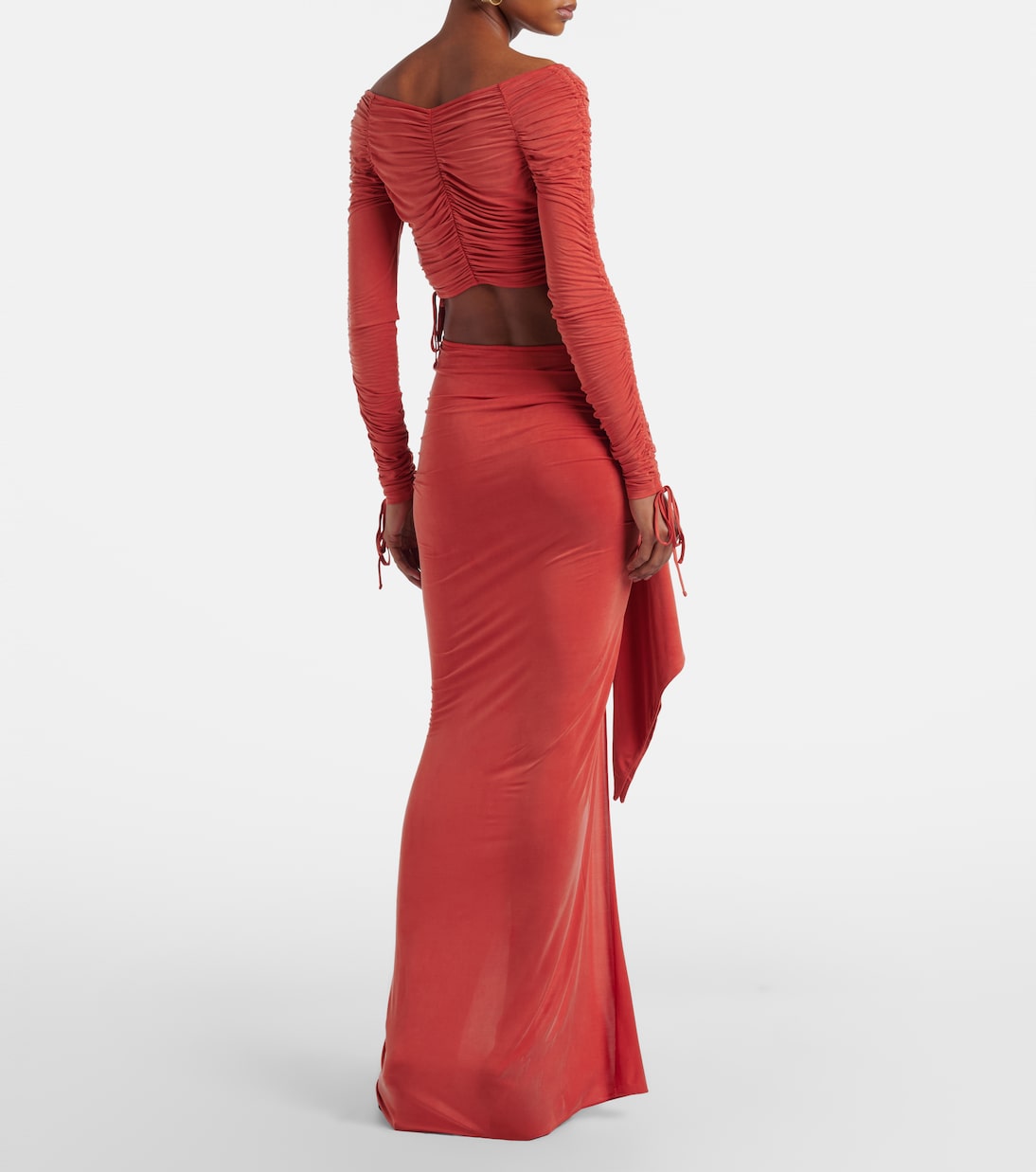 垂褶针织加长半身裙 | Balmain