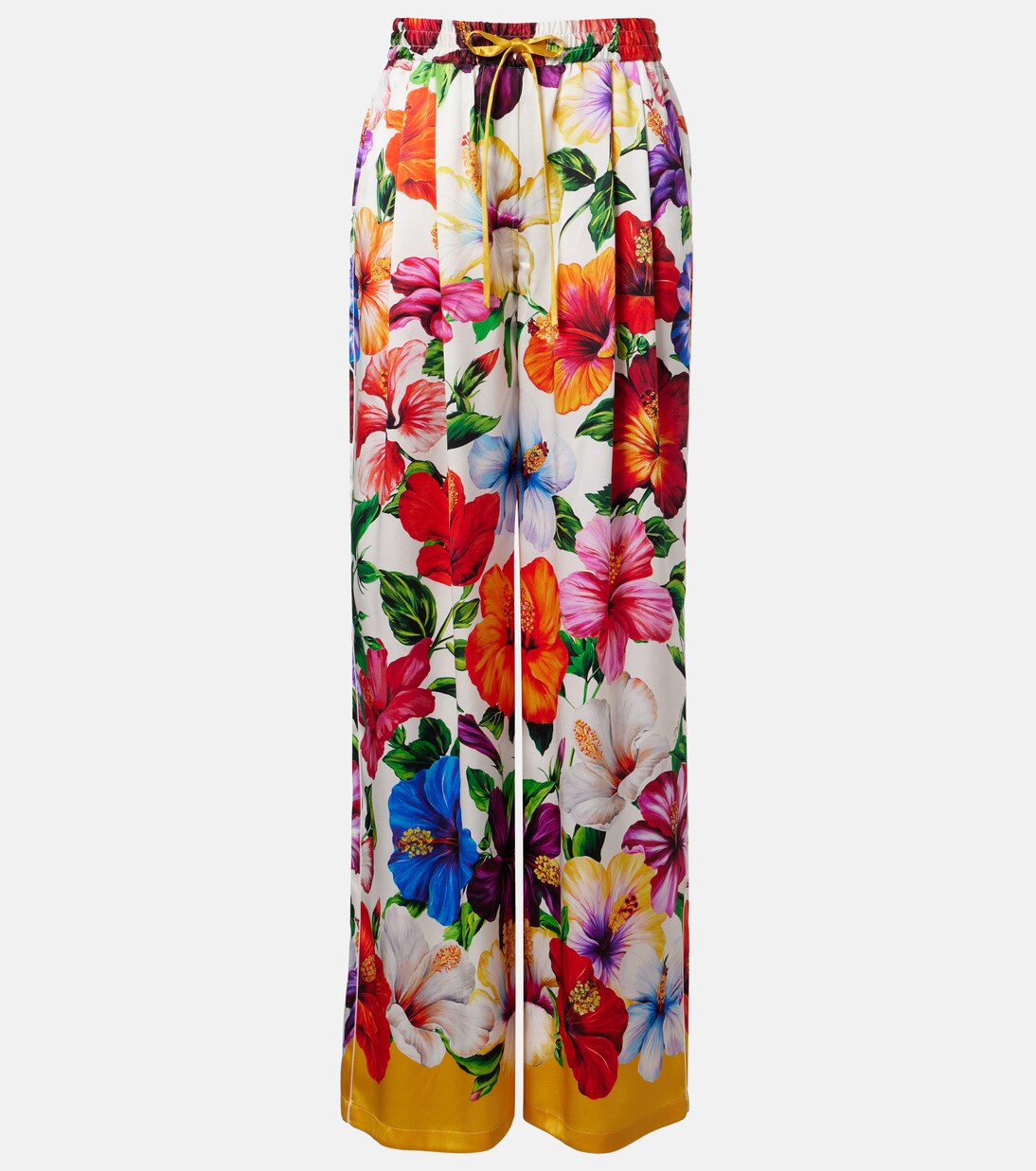 Floral silk-blend satin palazzo pants | Dolce&Gabbana