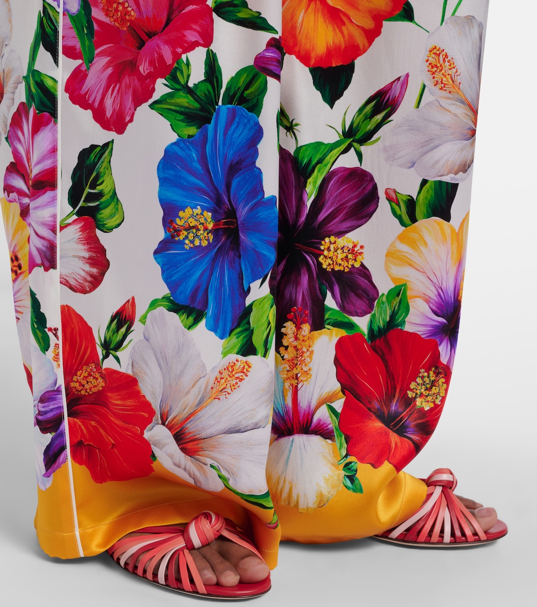 Floral silk-blend satin palazzo pants | Dolce&Gabbana