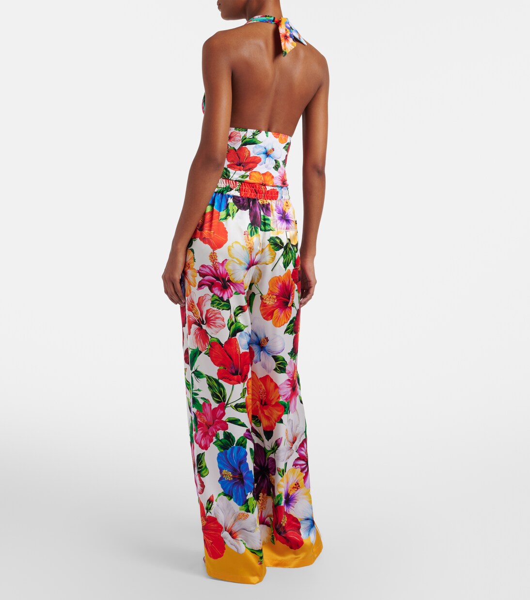 Floral silk-blend satin palazzo pants | Dolce&Gabbana