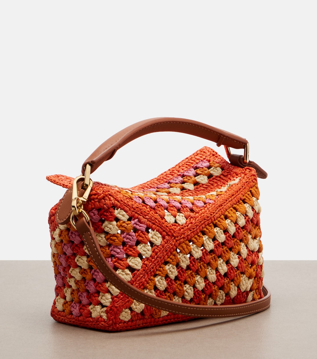Paula's Ibiza Puzzle Mini raffia top-handle bag | Loewe