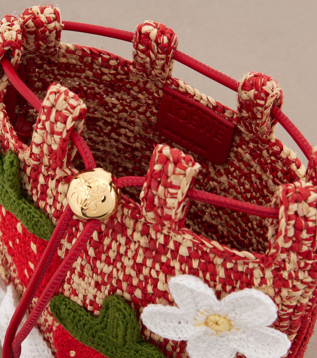 Paula's Ibiza raffia pouch with strap | Loewe