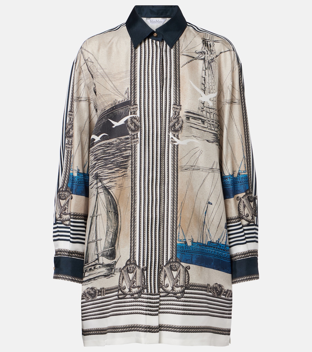 Oversized printed silk twill shirt | Max Mara