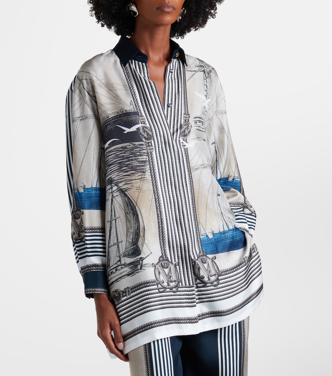 Oversized printed silk twill shirt | Max Mara