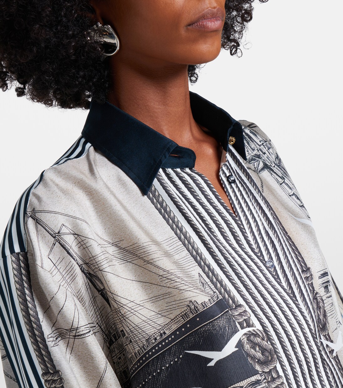 Oversized printed silk twill shirt | Max Mara